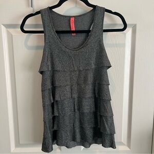 Eight Sixty Shimmer Ruffle Tiered Tank Top Size XS